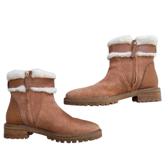 Kate Spade Bailee Winter Boots with Cream Fur Warm Gingerbread Color Size 6 - Picture 7 of 11